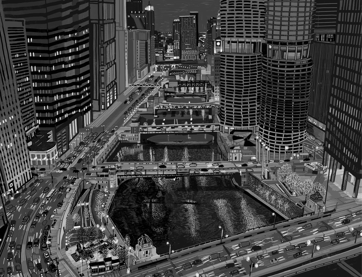 Chicago night view